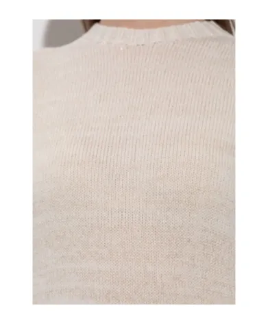 Crew Neck Short-Sleeved Knit Sweater