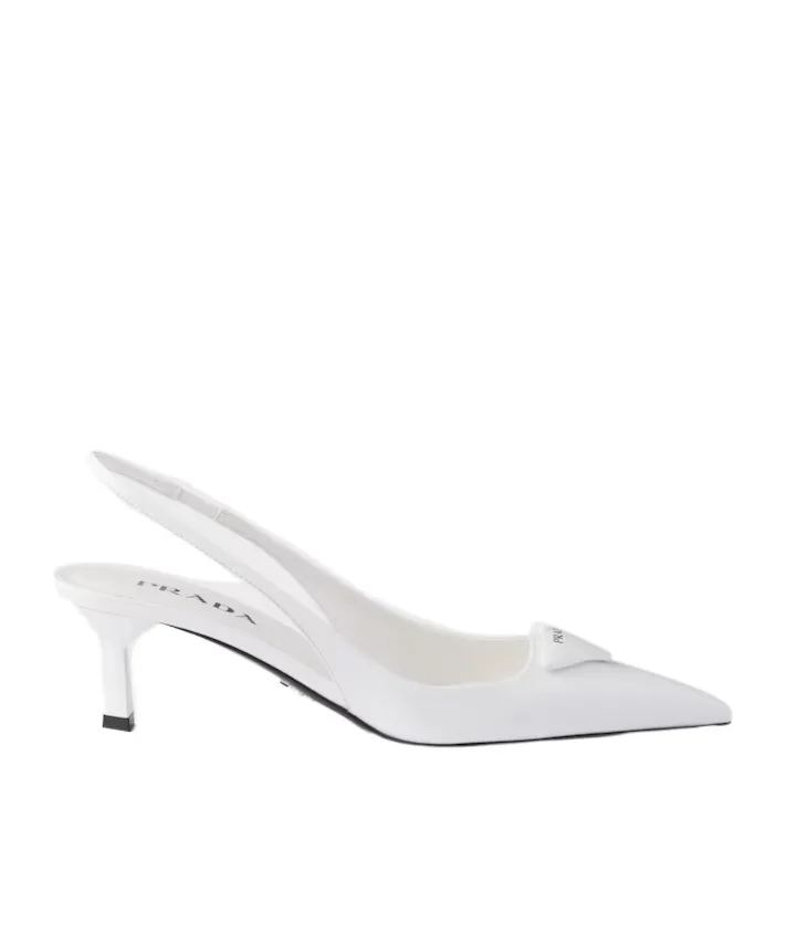 Prada Logo Detailed Slingback Pumps