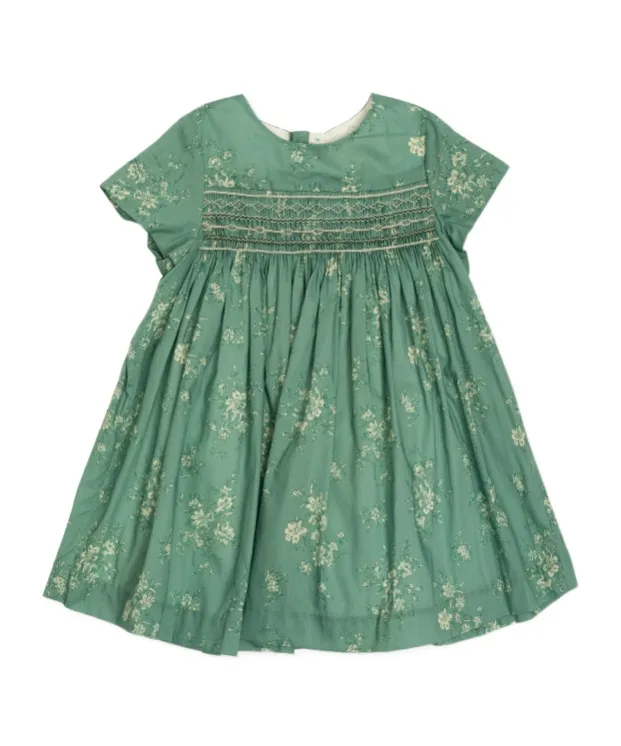 Floral-Print Smocked Dress