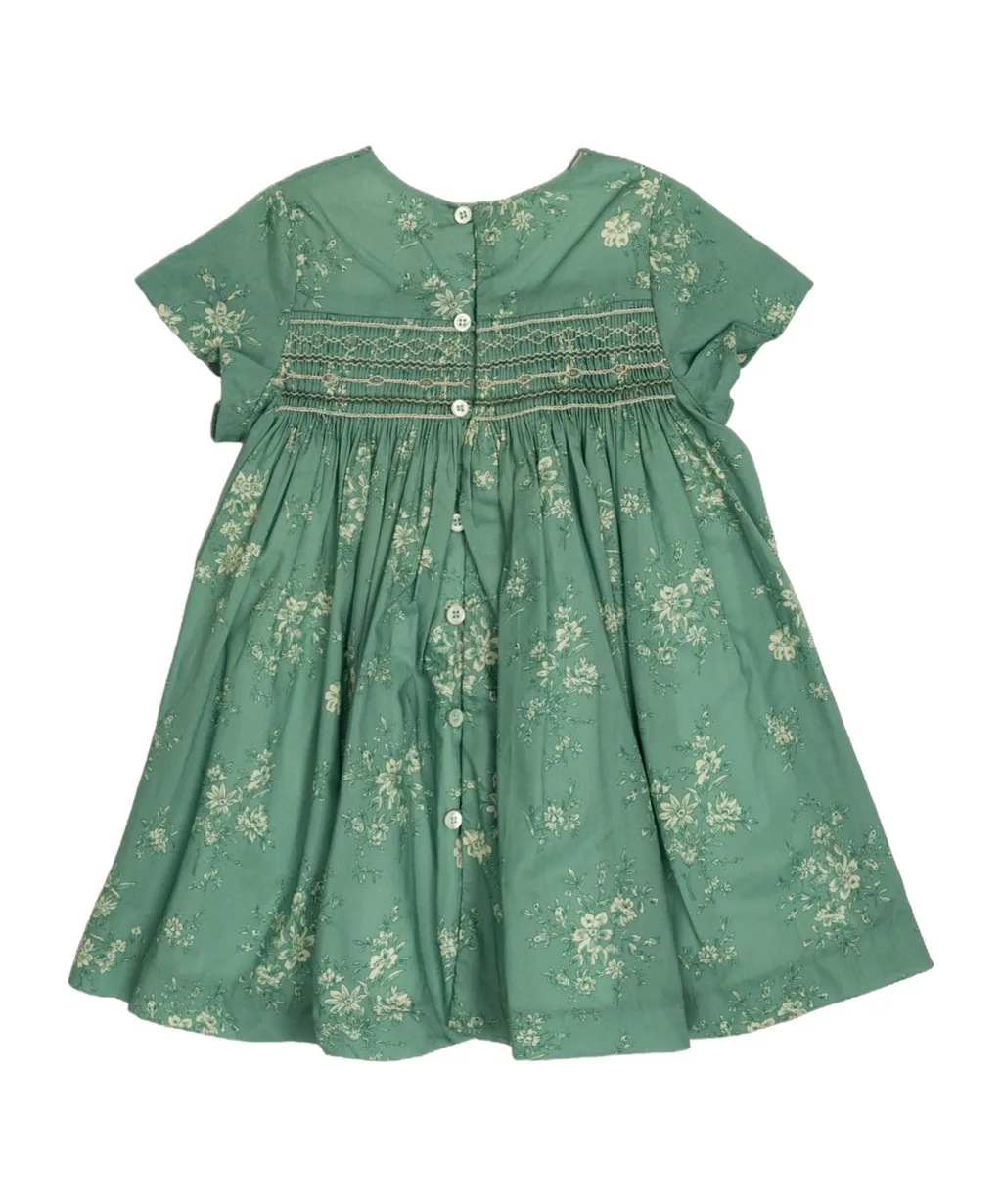 Floral-Print Smocked Dress