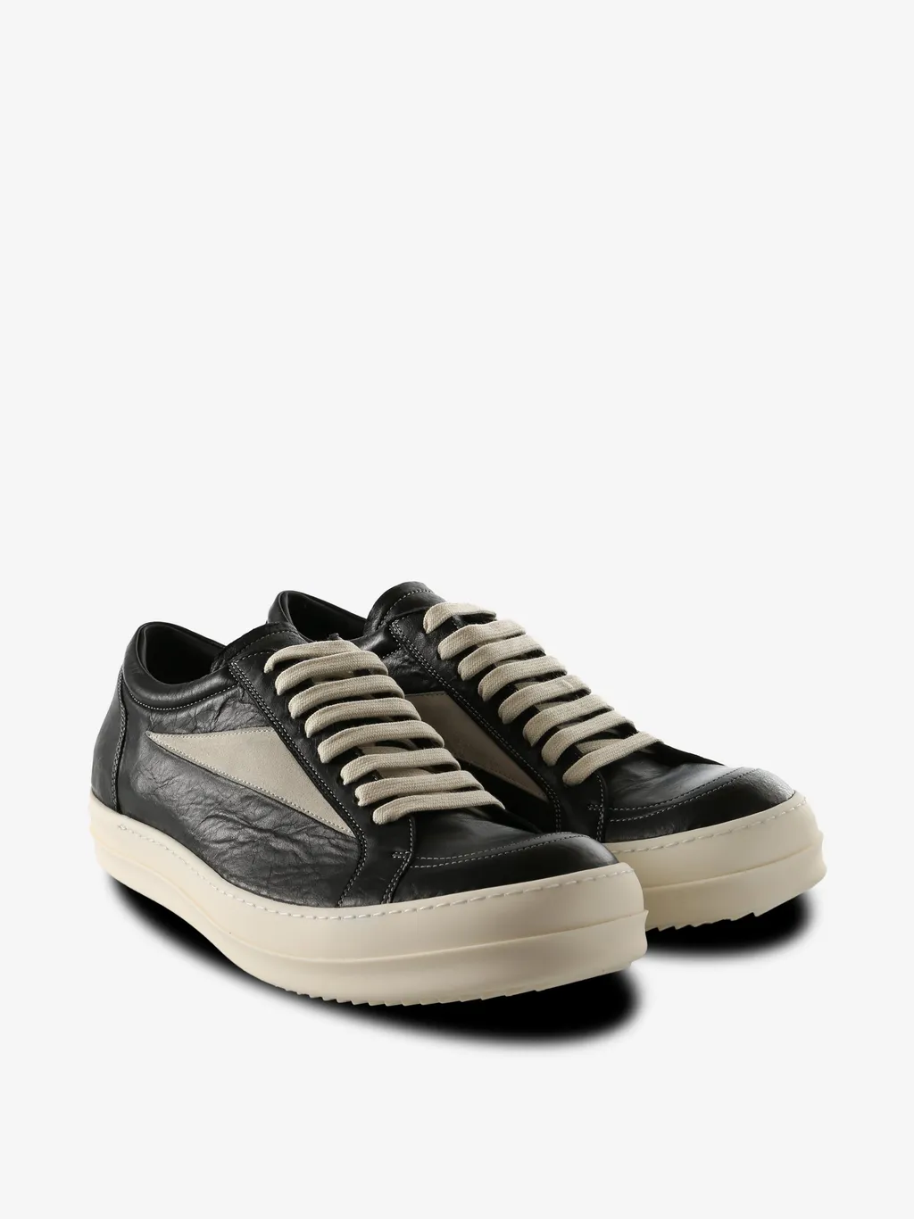 Rick Owens Round Toe Lace-Up Sneakers