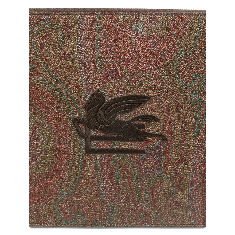 Etro Paisley Logo Wristlet Bag