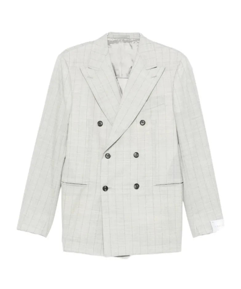 Norma Double-Breasted Check-Pattern Suit