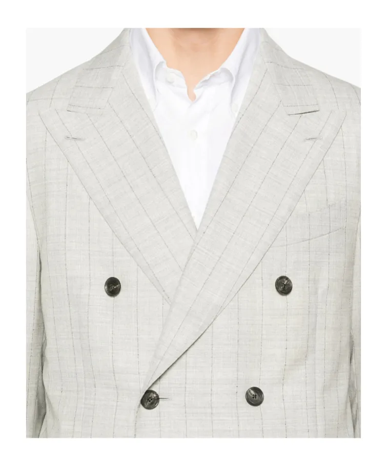 Norma Double-Breasted Check-Pattern Suit