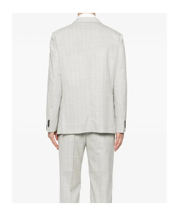Norma Double-Breasted Check-Pattern Suit