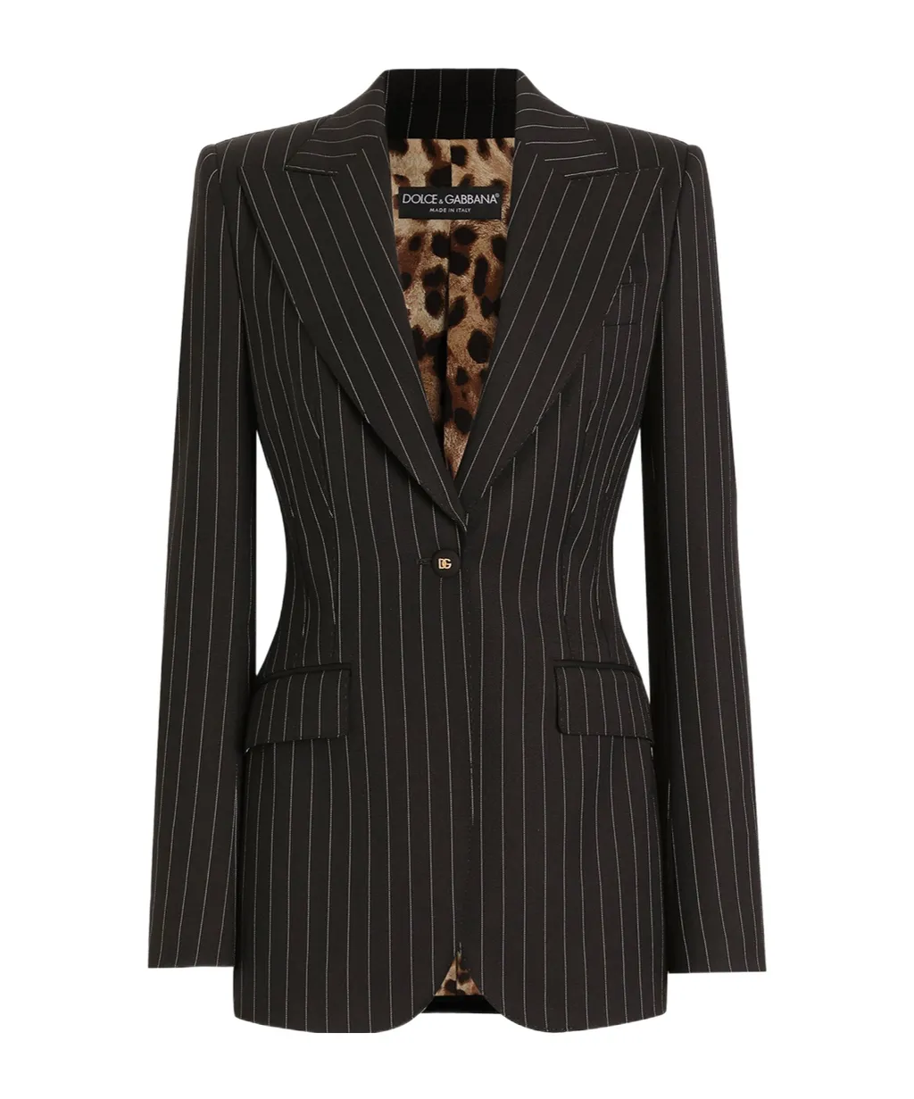 Dolce & Gabbana Single-Breasted Pinstriped Jacket