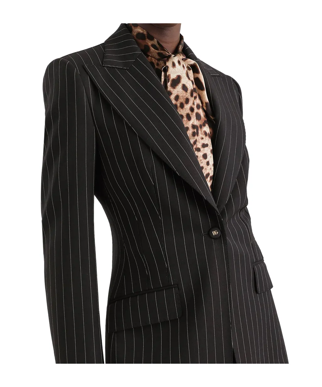 Dolce & Gabbana Single-Breasted Pinstriped Jacket