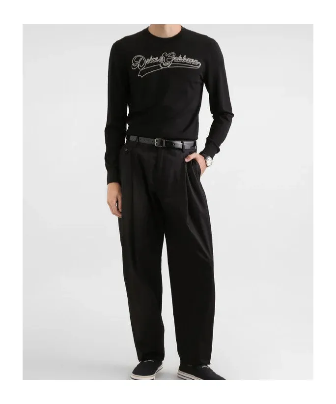 Virgin Wool Pullover With Embroidery