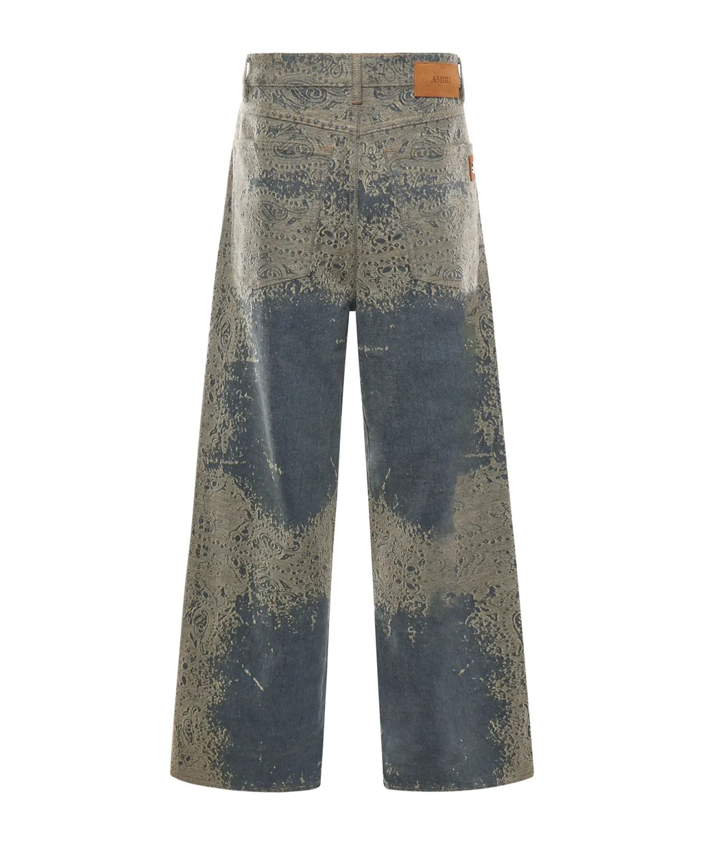 Amiri Paisley Wide-Leg Jeans
