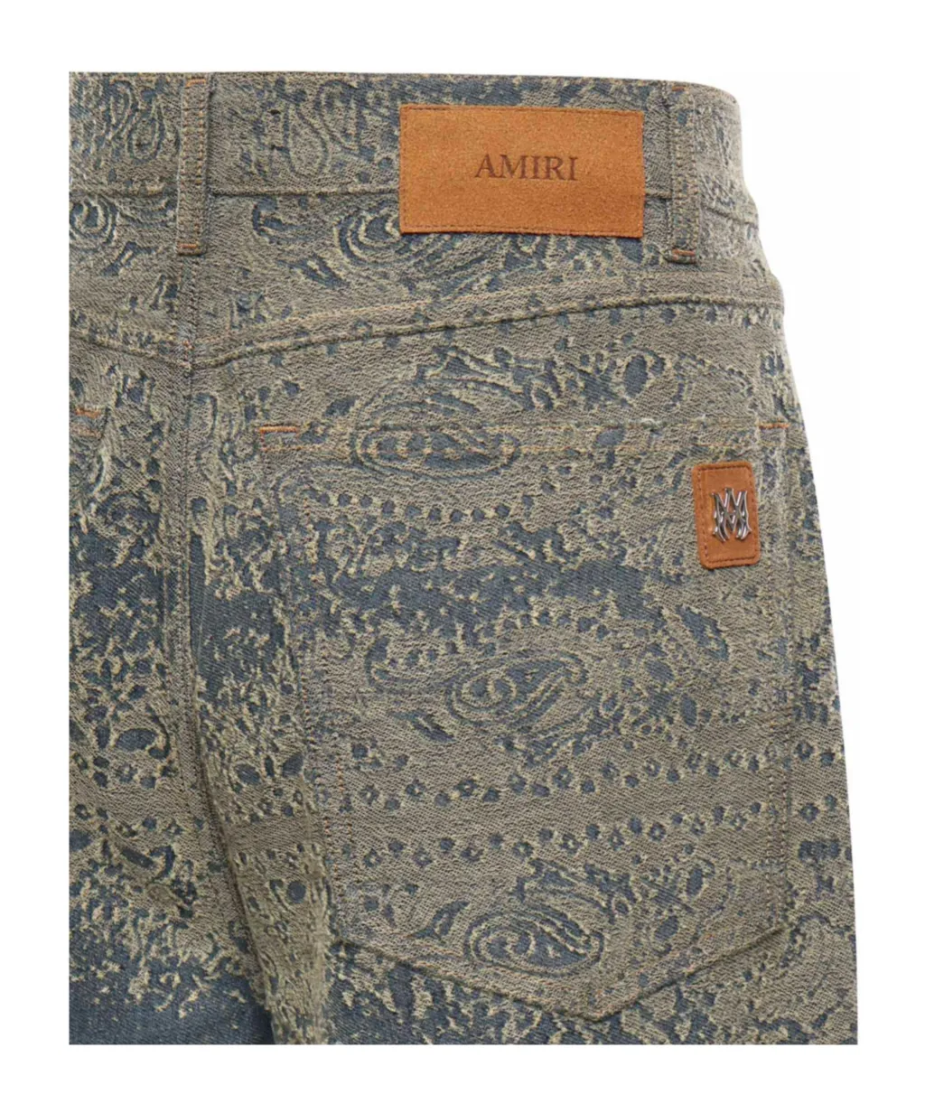 Amiri Paisley Wide-Leg Jeans