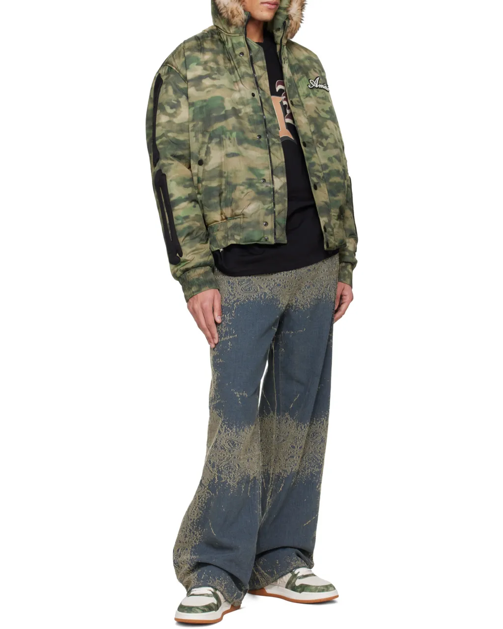 Amiri Paisley Wide-Leg Jeans