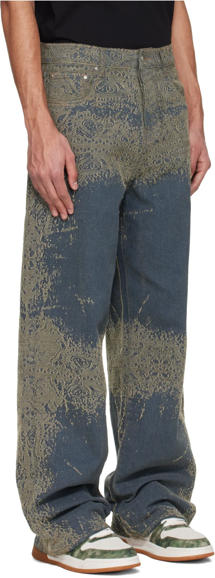 Amiri Paisley Wide-Leg Jeans