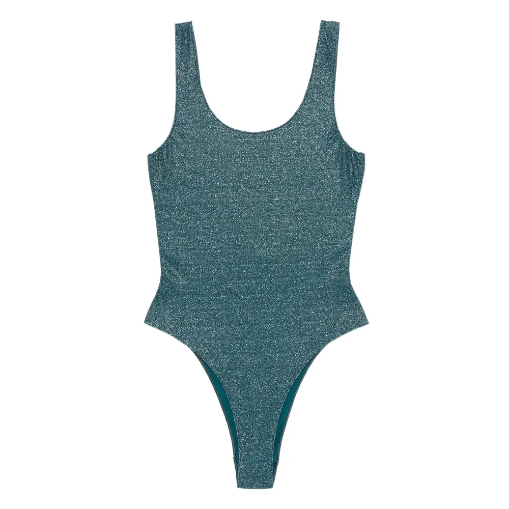 Round Neck One-Piece Swimsuit