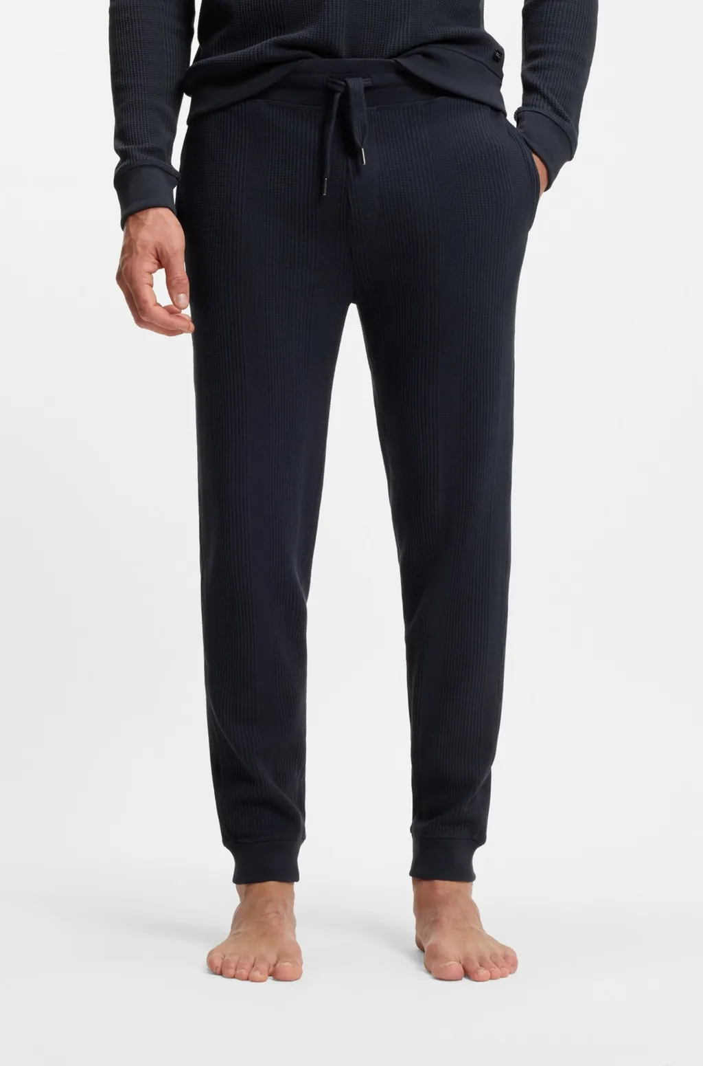 Waffle-Structure Tracksuit Bottoms In A Cotton Blend