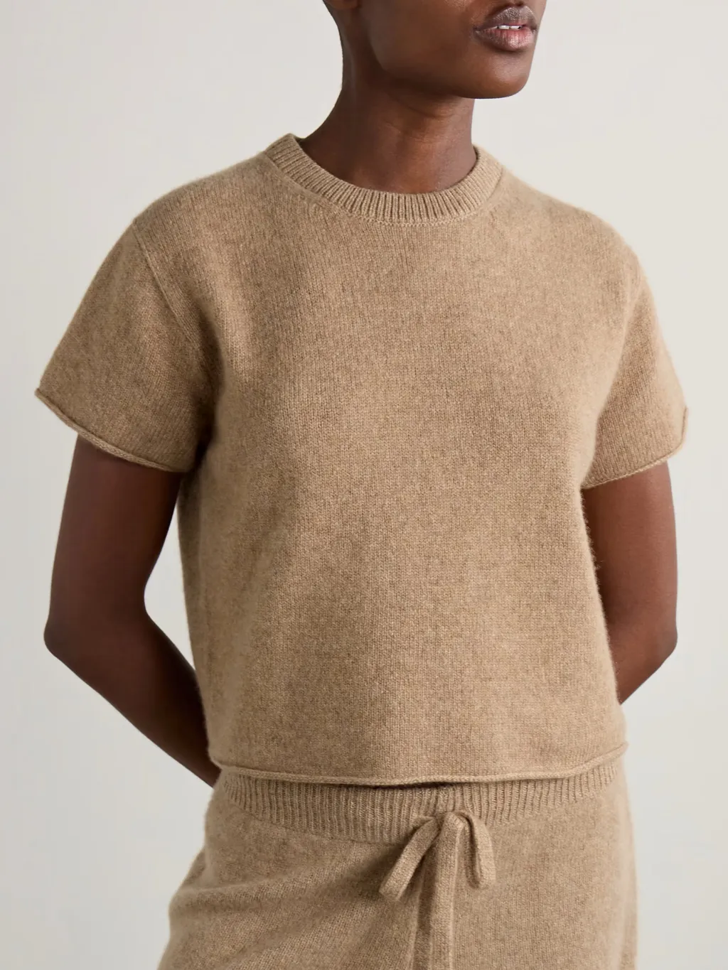 Short-Sleeved Cashmere Sweater
