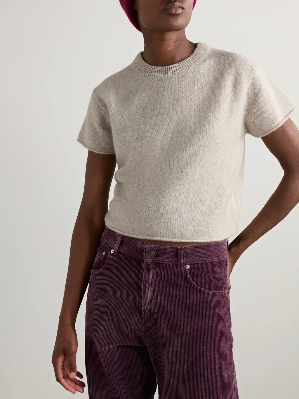 Short-Sleeved Cashmere Sweater