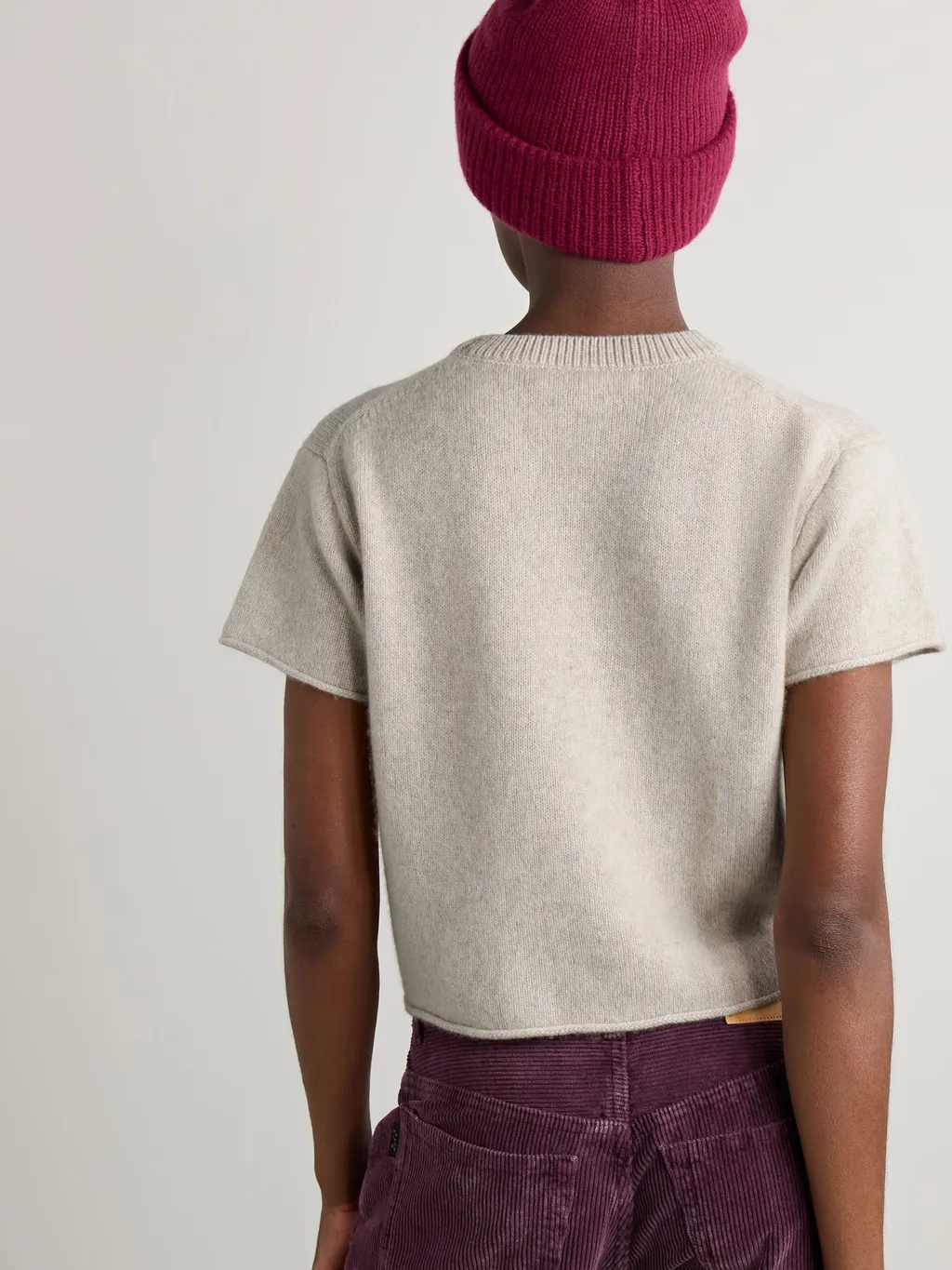 Short-Sleeved Cashmere Sweater
