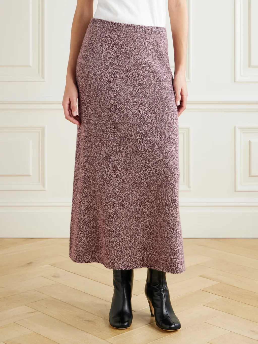 Marl Cashmere Midi Skirt