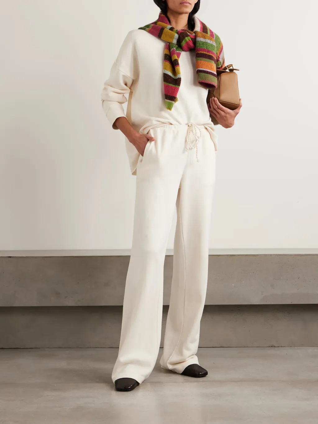 Cashmere Blend Wide-Leg Sweatpants