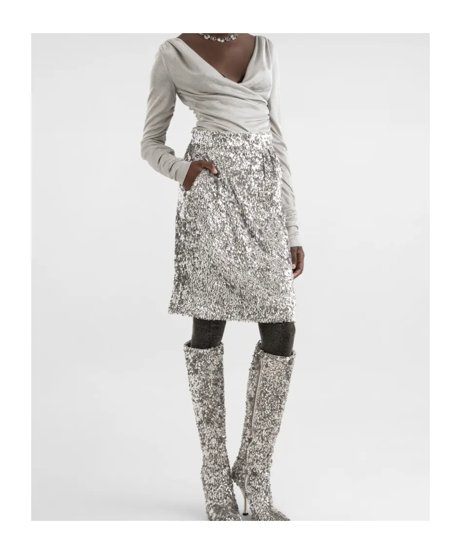 Sequined Midi Skirt