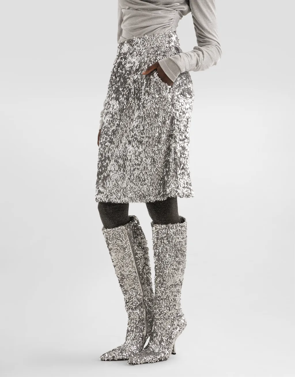 Sequined Midi Skirt