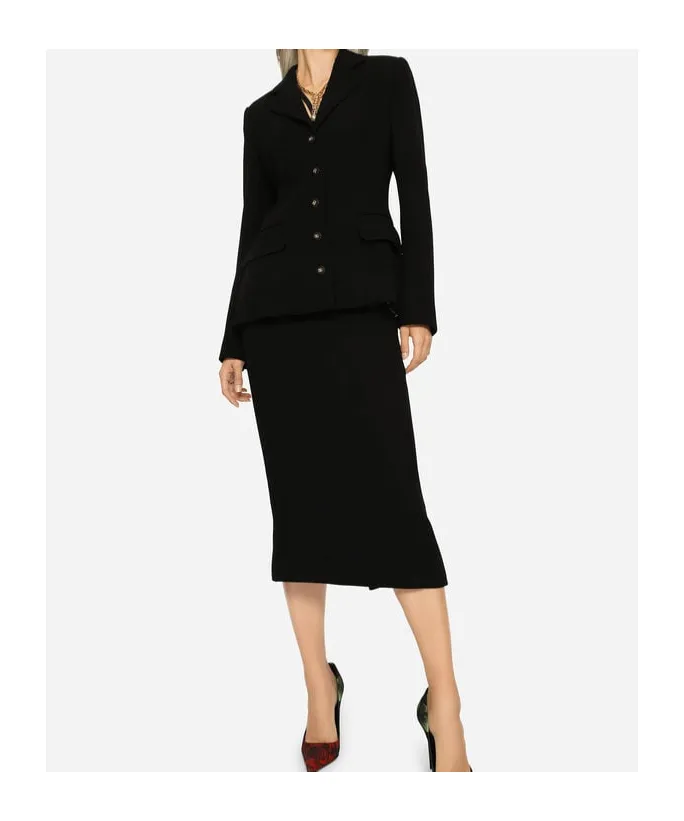 Virgin Wool Pencil Skirt