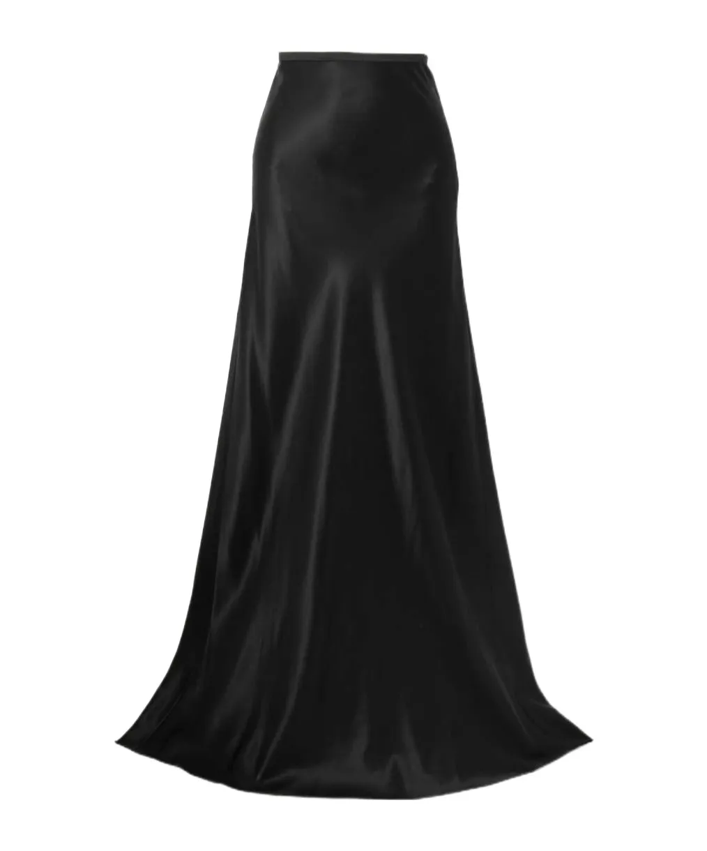 Silk-Satin Maxi Skirt