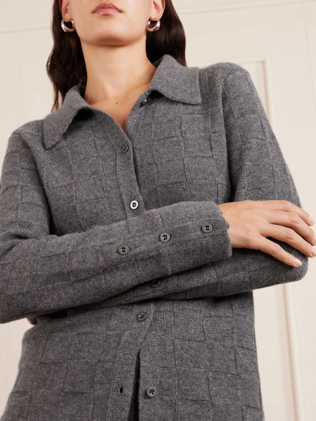 Long-Sleeved Cashmere Cardigan