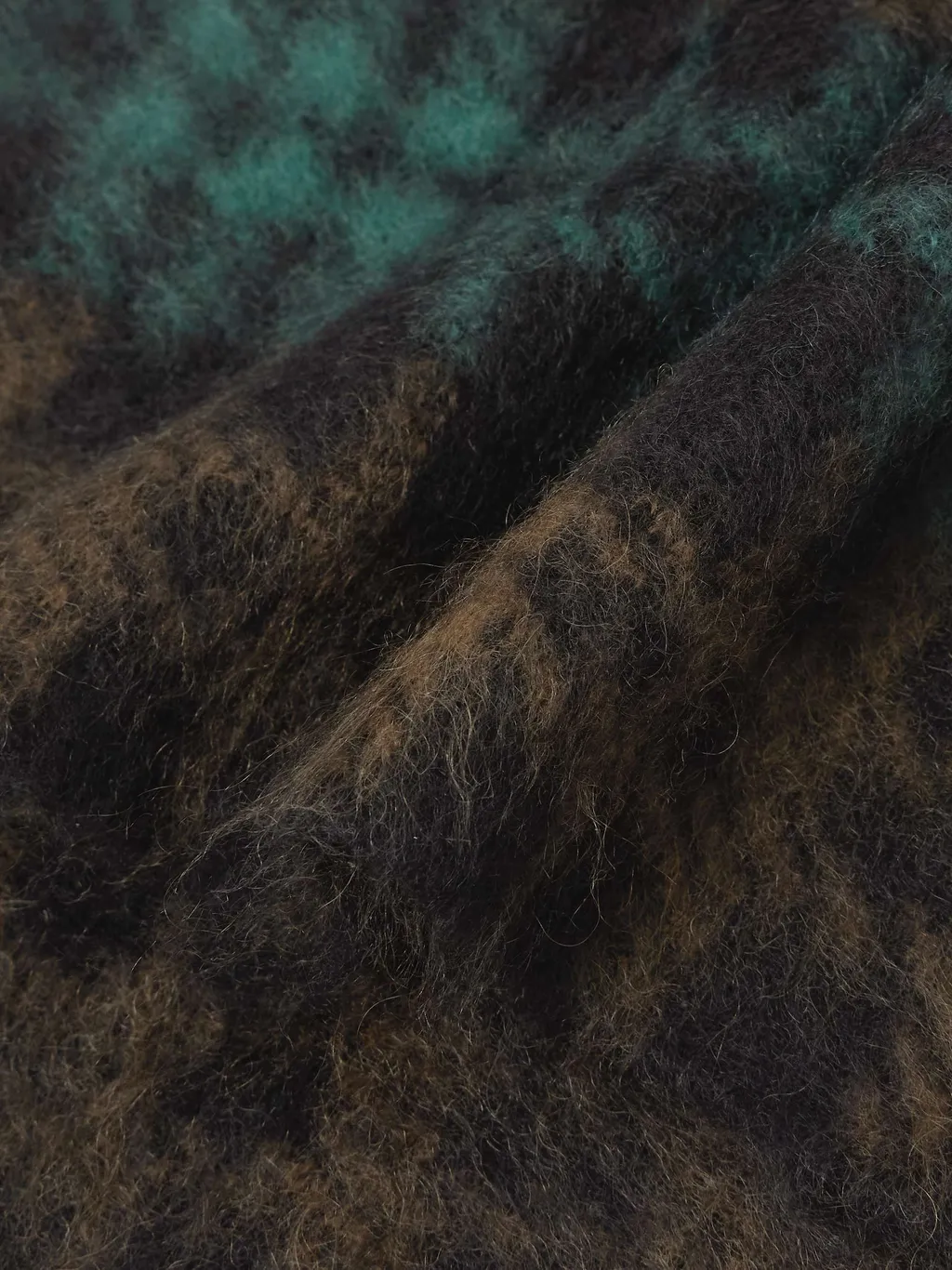 Checked Mohair-Blend Scarf