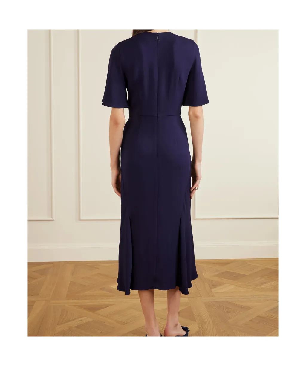 Embellished Short-Sleeve Midi Dress