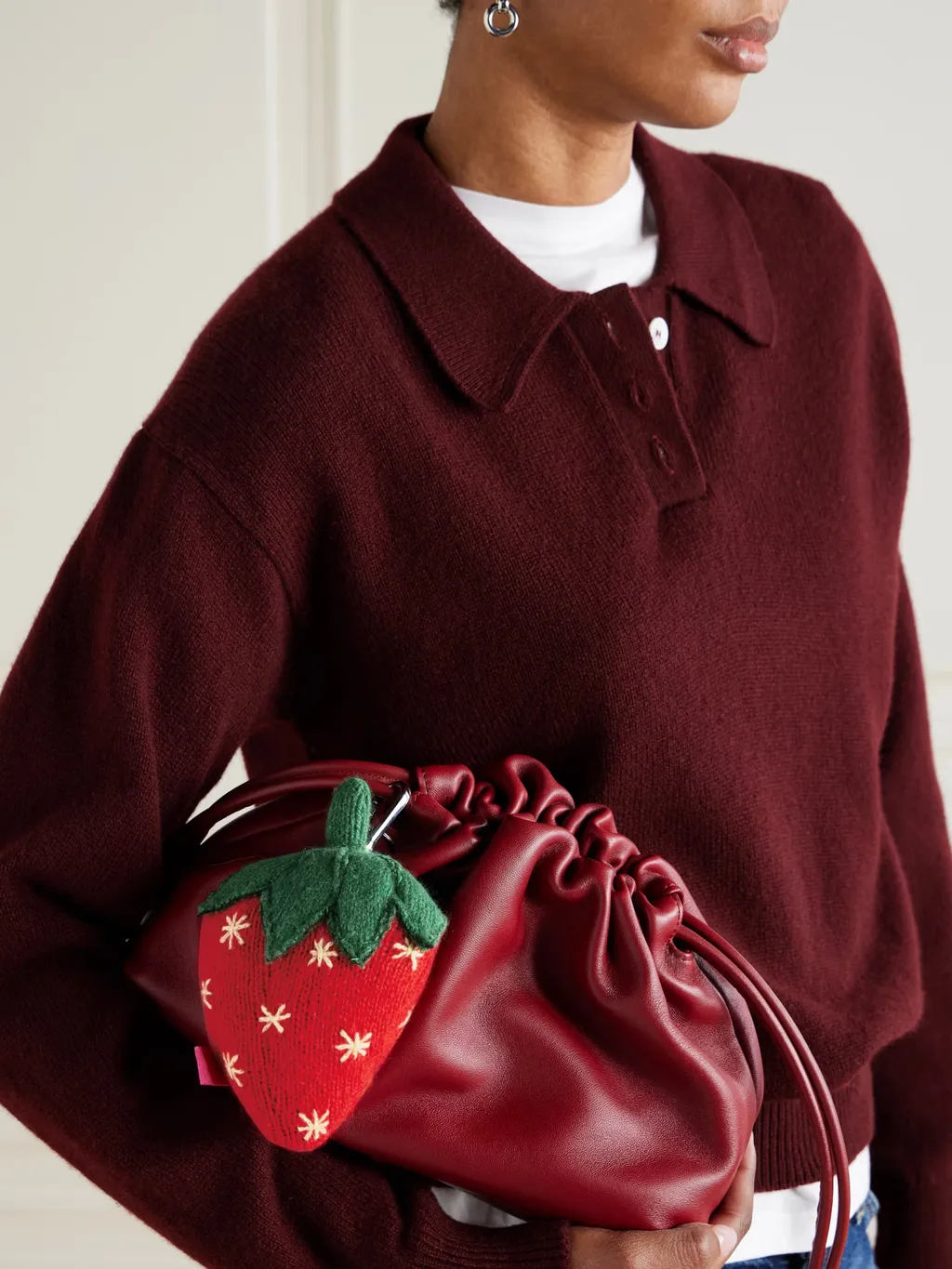 Strawberry Crocheted Cashmere Keychain