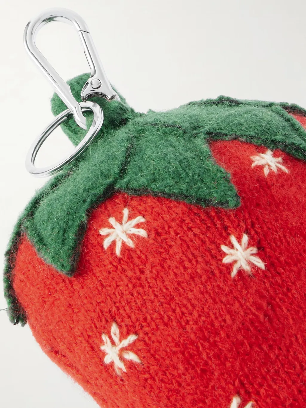 Strawberry Crocheted Cashmere Keychain