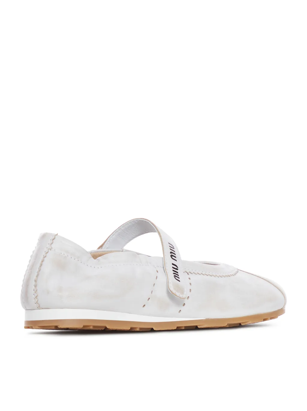 Miu Miu Round-Toe Strap Ballet Flats