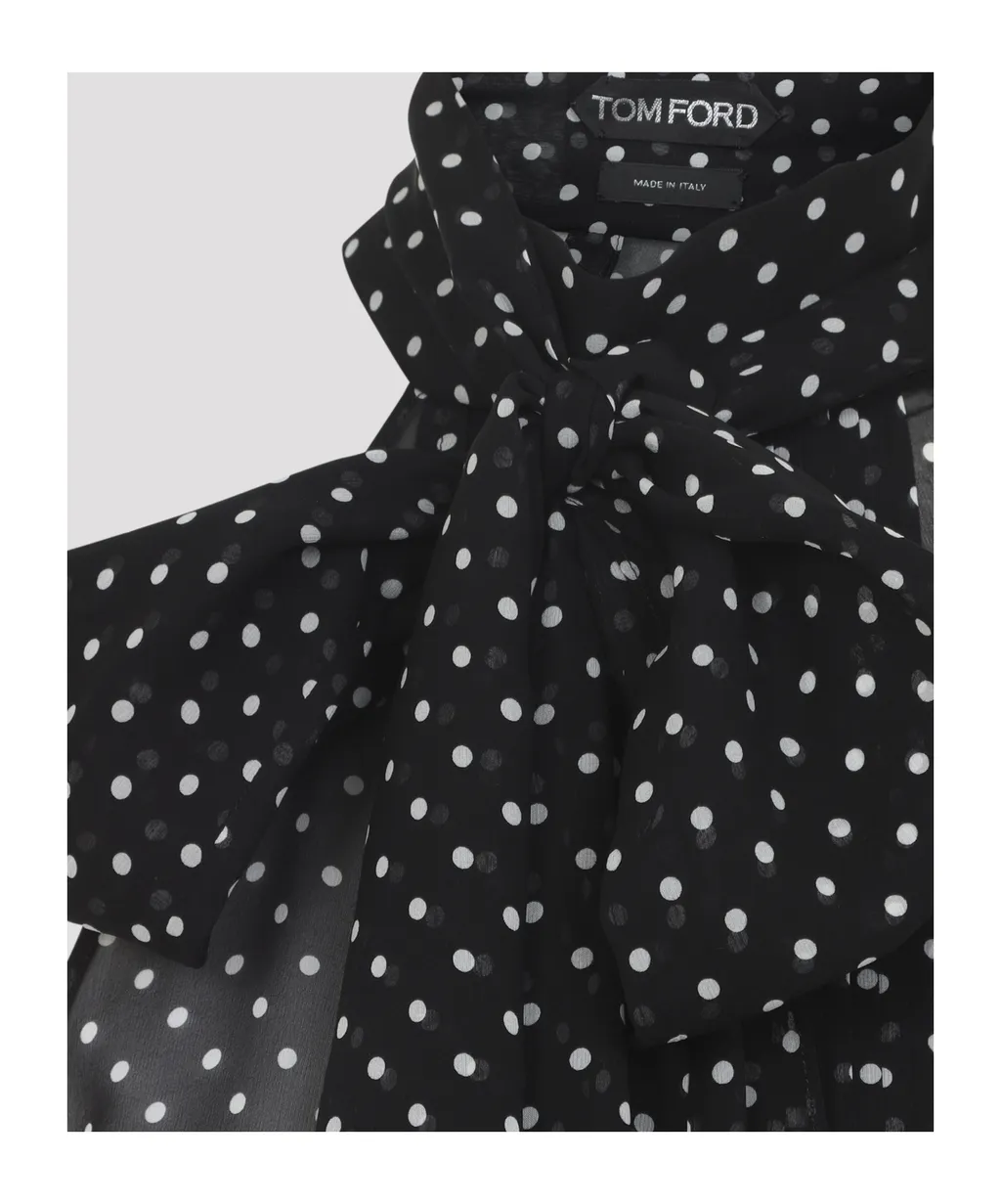 Tom Ford Polka Dot Printed Halterneck Top