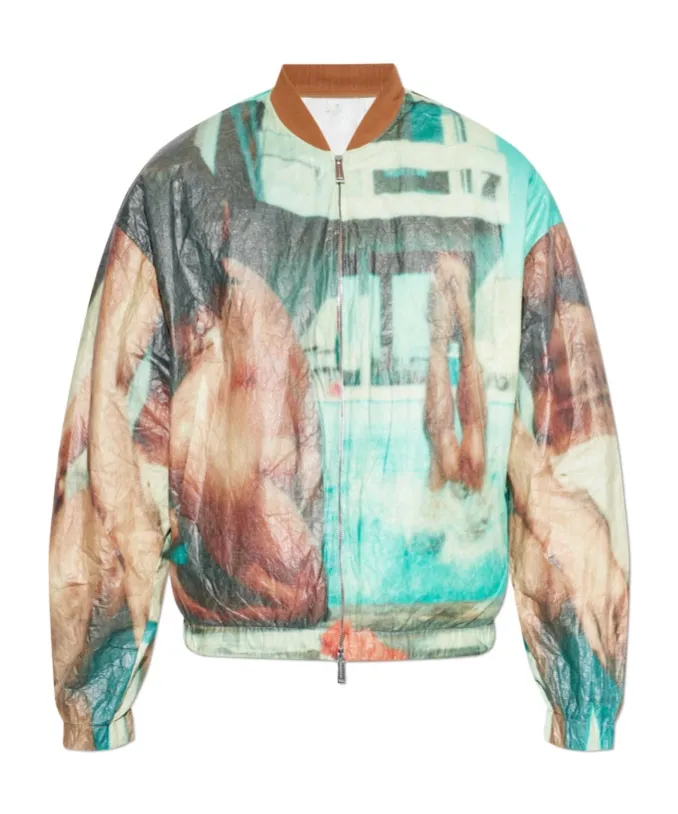 Dsquared2 Abstract-Print Zipped-Up Bomber Jacket