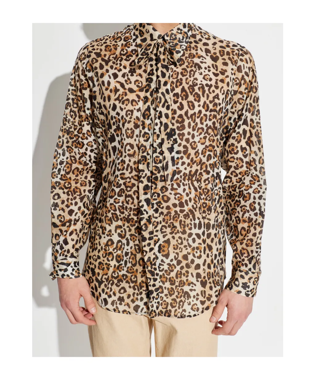Dsquared2 Tie Leopard-Print Buttoned Shirt