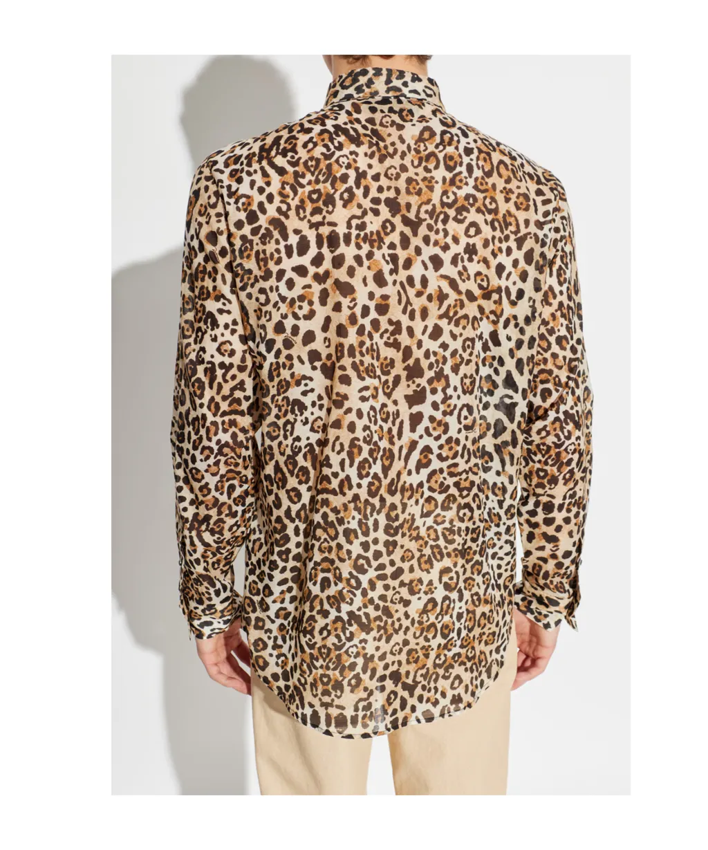 Dsquared2 Tie Leopard-Print Buttoned Shirt