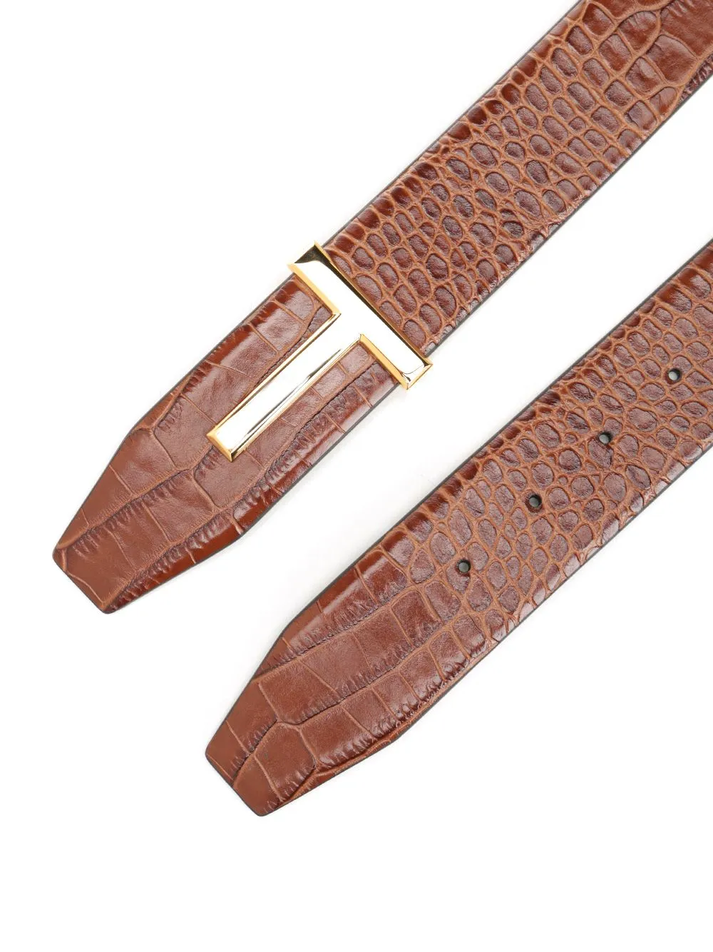 Crocodile-Patterned Double-Sided T-Belt