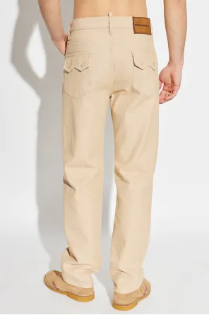 Dsquared2 Logo Patch Straight Leg Jeans