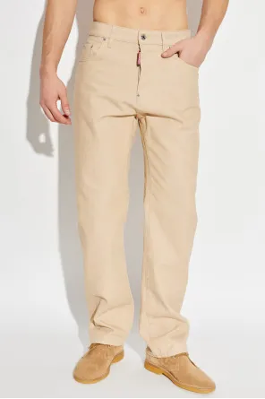 Dsquared2 Logo Patch Straight Leg Jeans