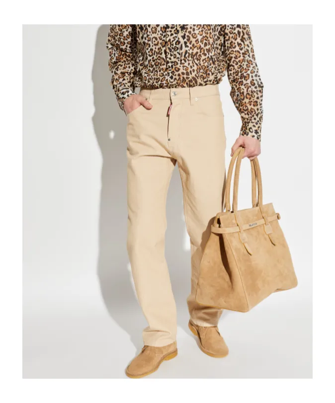 Dsquared2 Logo Patch Straight Leg Jeans