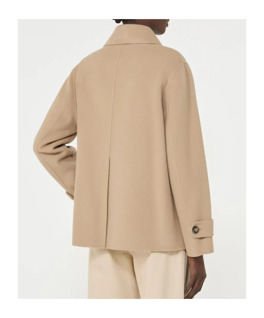 Double-Breasted Wool Blend Coat