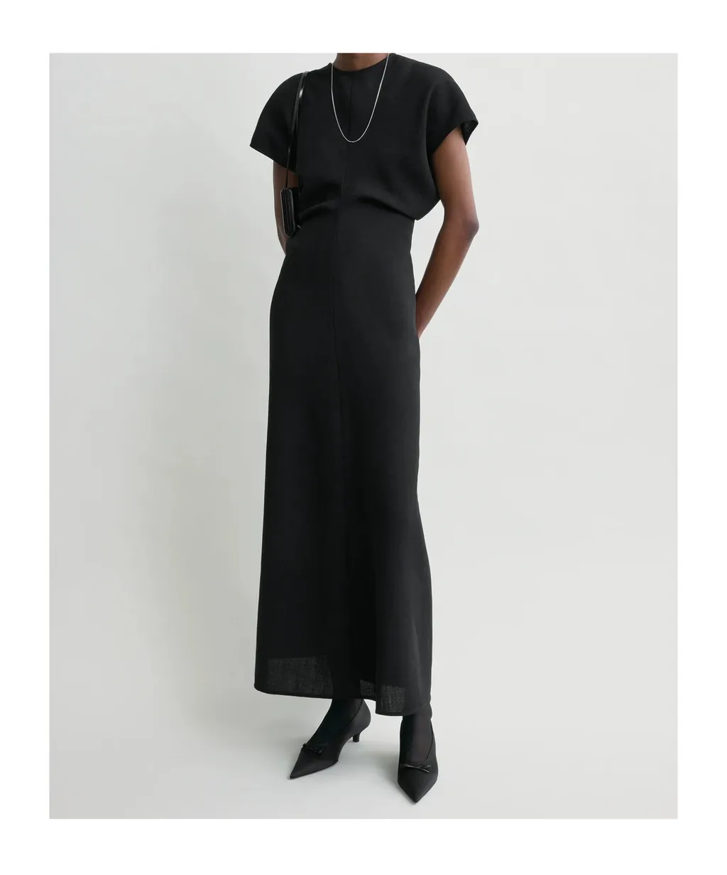 TotÊMe Slouched-Waist Crewneck Dress