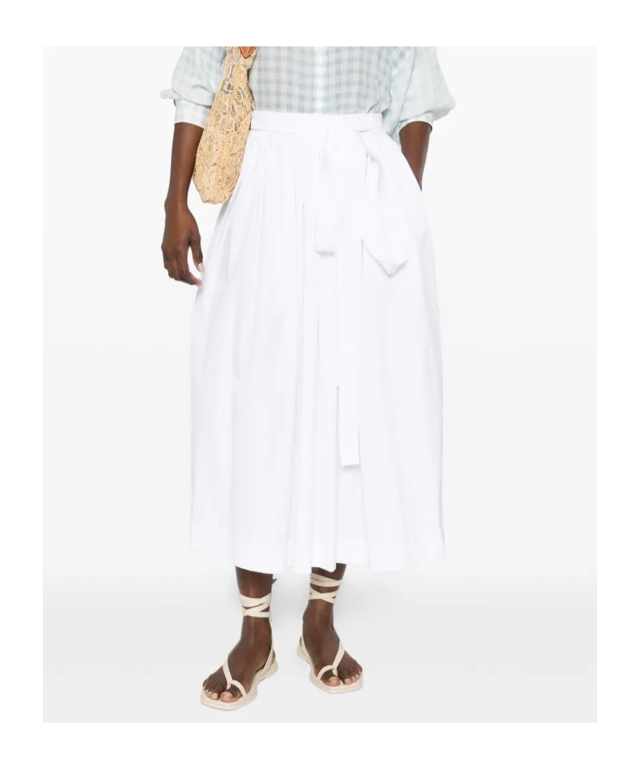Tie-Waist Midi Skirt