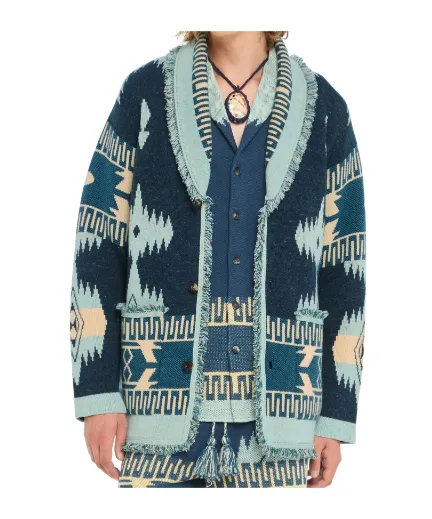 Icon Jacquard Fringed Cardigan