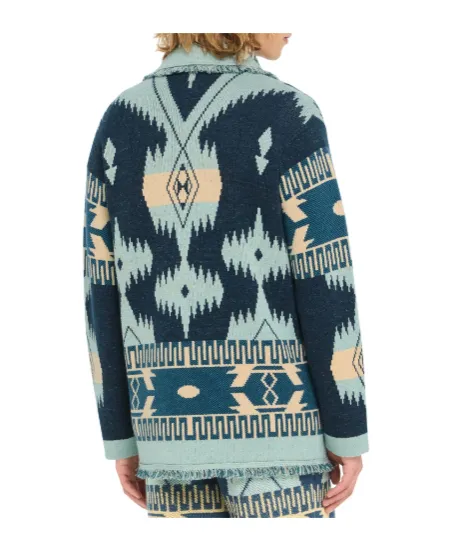 Icon Jacquard Fringed Cardigan