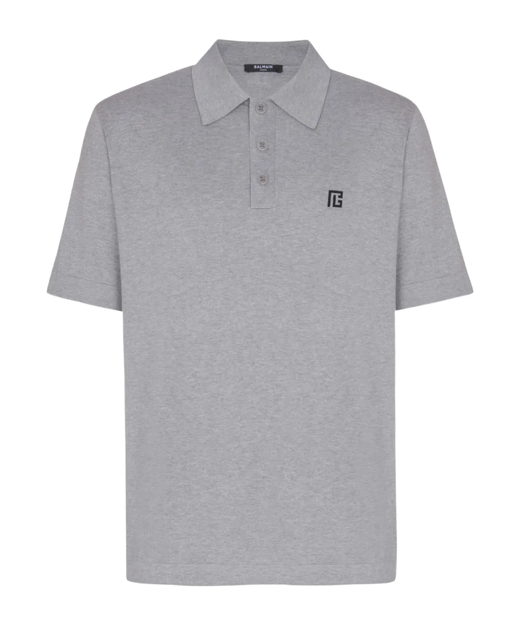 Balmain Embroidered Short-Sleeve Polo Shirt
