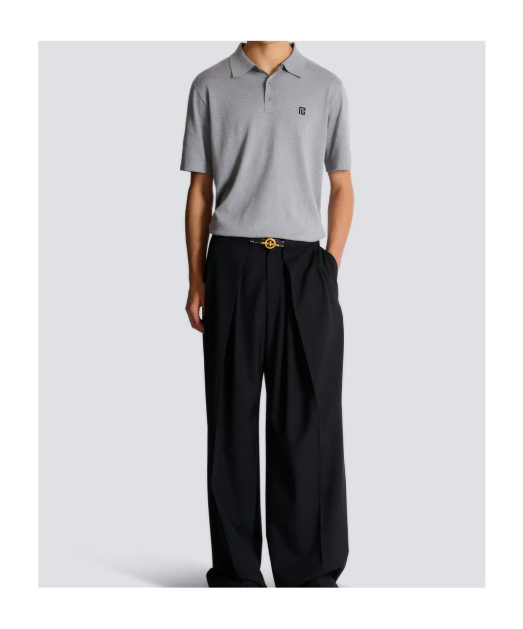 Balmain Embroidered Short-Sleeve Polo Shirt