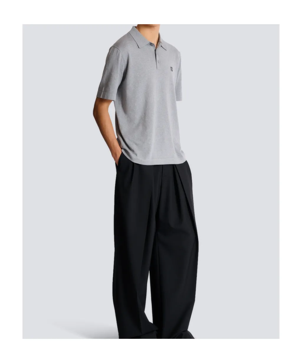 Balmain Embroidered Short-Sleeve Polo Shirt
