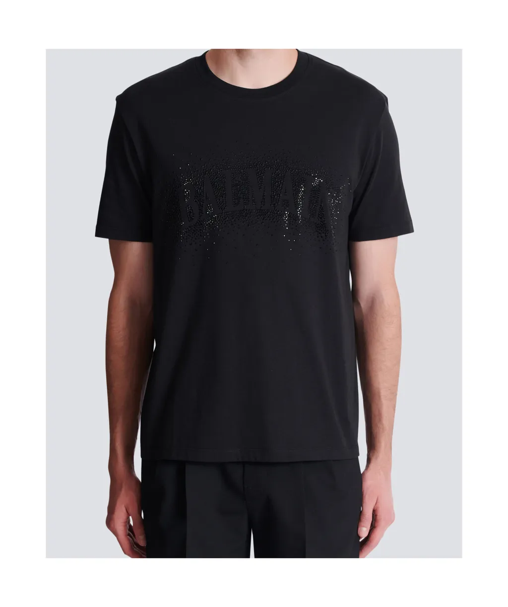 Balmain Embroidered Crystal Spray Effect T-Shirt